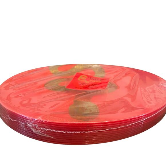 Chinese New Year Disposable Dinner Plates 10.25in Red & Gold Snake Set of 12 New - Picture 5 of 10